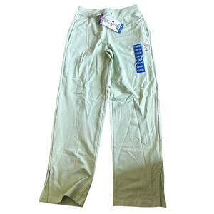 NEW Girls Fila Light Green Straight Leg Athletic Pants with floral logo L(14/16)